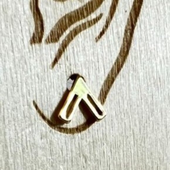 Geometric Gold Tone Dangle Earrings Set With Stud and Triangle Boho - Picture 4 of 6